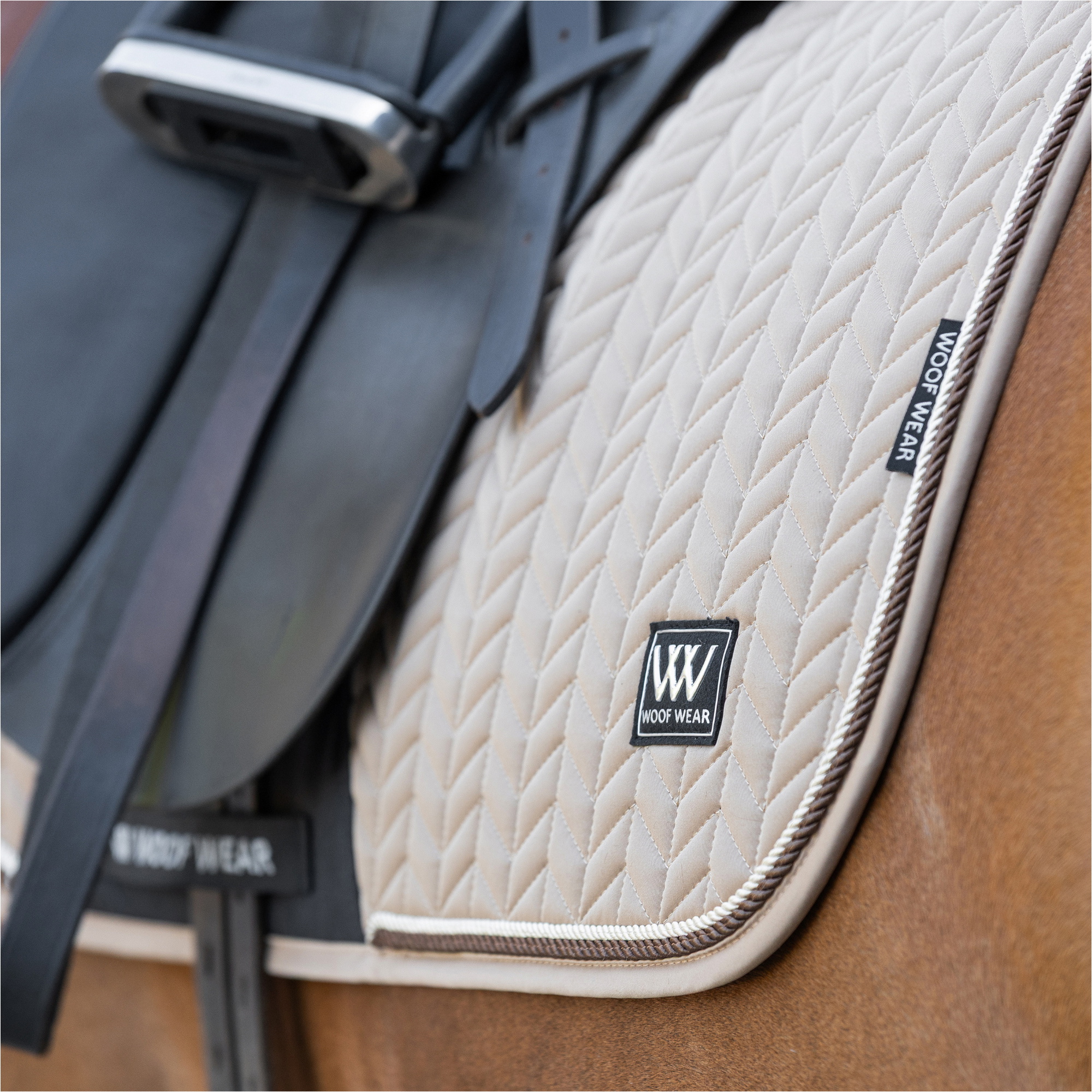 2025 Woof Wear Herringbone Dressage Saddle Pad WS0043-CARA - Caramel
